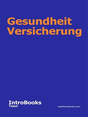 cover image of Gesundheit Versicherung